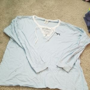 PINK Long sleeve campus tee